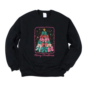 Merry Christmas Bow Tree - Women's Graphic Sweatshirt - 1 of 4