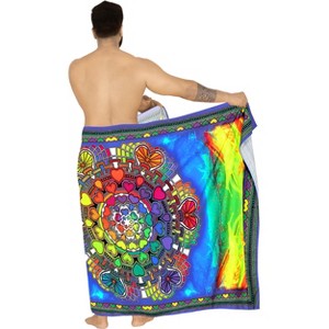 LA LEELA Men's Vacation Beachwear Lava Lava Sarongs Swimwear Cover Up Summer Long Holidays Wrap Vacation Pareo For Men One Size Multicolor, Hearts - 1 of 4