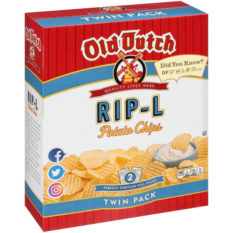 Old Dutch Twin Pack Box RIP-L Potato Chips, 2 of 5