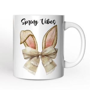 Coquette Bow Bunny Ears Mug, Aesthetic Spring Vibes Gift (Non-Custom Only)| OrnamentallyYou - 1 of 4