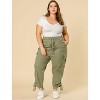 Agnes Orinda Women's Plus Size Drawstring Elastic Waist Cargo