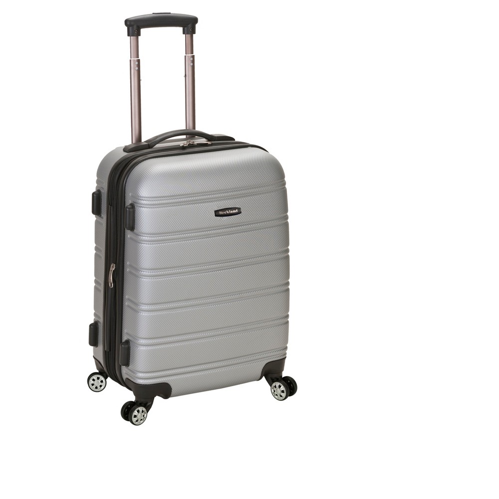 Photos - Luggage Rockland Melbourne Expandable Hardside Carry On Spinner Suitcase - Silver 