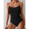 Eomenie One Piece Swimsuit for Women Tummy Control Ruched Bathing Suit Push Up Slimming Swim Suit Double Straps Swimwear - 3 of 3