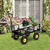 550 LB Capacity Black Garden Wagon Cart - Heavy Duty Steel Yard Utility Cart with Removable Sides & All Terrain Tires for Lawn/Farm (1-Piece) - 2 of 4