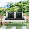 FURNIinspire Patio Swings Wicker Hanging Porch Swing With Chains With Cushion And Pillow, Patio Swing For Backyard, White And Gray, 50"*22"*21" - 2 of 3