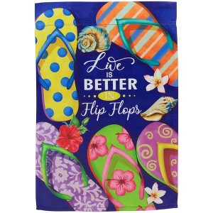 Northlight "Life is Better in Flip Flops" Outdoor Summer Garden Flag 18" x 12.5" - 1 of 4