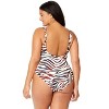 Women's Plus Size Tiger Dance Plunge Twist One Piece Swimsuit - 2 of 4