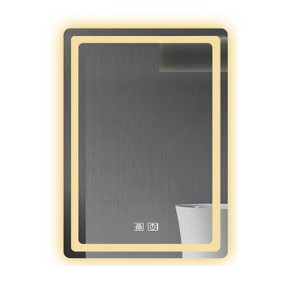 FONTOI Single Bathroom Vanity Mirror, Modern Wall-Mounted Mirror with Anti-Fog, Smart Touch Control for Home Salon Use, Natural, 27.56"*19.69"*4.1" - 1 of 4