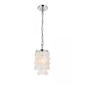 Elegant Lighting Selene 1 light Chrome Pendant - 1 of 4