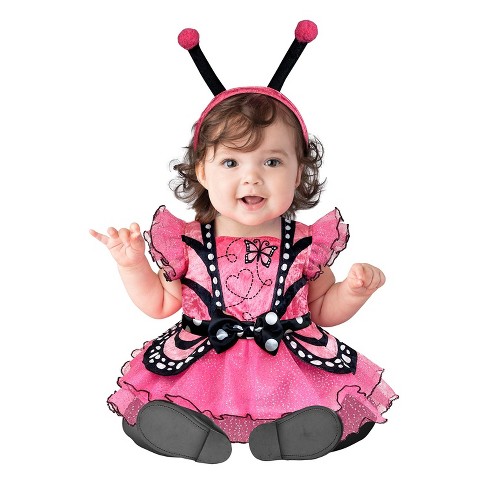 Pink & Black Monarch Butterfly Tutu Dress With Wings Cosplay Costume
