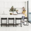 Arceso Counter Height Bar Stools, 24" Square SaddleBarstools Set of 3, Modern Backless FauxLeather Counter Stool for Kitchen lsland Counter, Home Bar - 3 of 4