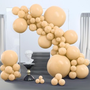 PartyWoo Balloons Nude Beige Apricot 36 18 12 10 5 Inch 100 pcs - 1 of 4