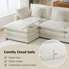 NicBex Couches for Living Room 149.6" Modular Sectional Sofa L-Shape Corduroy Upholstered Sofa Couch with Side Storage Pockets and Ottoman, Beige - 4 of 4