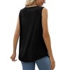 Women's Tank Tops Loose Fit Pleated Square Neck Sleeveless Tops Shirts Curved Hem Summer Outfit - 3 of 4