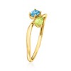 Pure Collection by Ross-Simons 0.20 Carat Peridot and .20 Carat Swiss Blue Topaz Bypass Ring in 14kt Yellow Gold Size 7 - 3 of 4