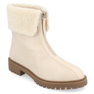 Journee Collection Womens Fynn Almond Toe Block Heel Ankle Booties - 1 of 4