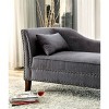 Modern Contemporary 1pc Chaise Gray Linen Like Fabric Nailhead Trim Living Room Bench Pillow - 3 of 4