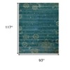 Tan Blue and Green Striped Hand Knotted Area Rug - 3 of 4