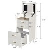 INFURNIC Vanity Tables 3 in 1 Compact Vanity Desk with Mirror and Storage for Bedrooms, White, 19.69"*15.75"*50.39" - 2 of 4