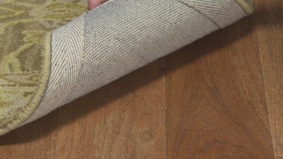 Hand-Tufted Red and Moss Wool Rectangular Area Rug, 5' x 8'