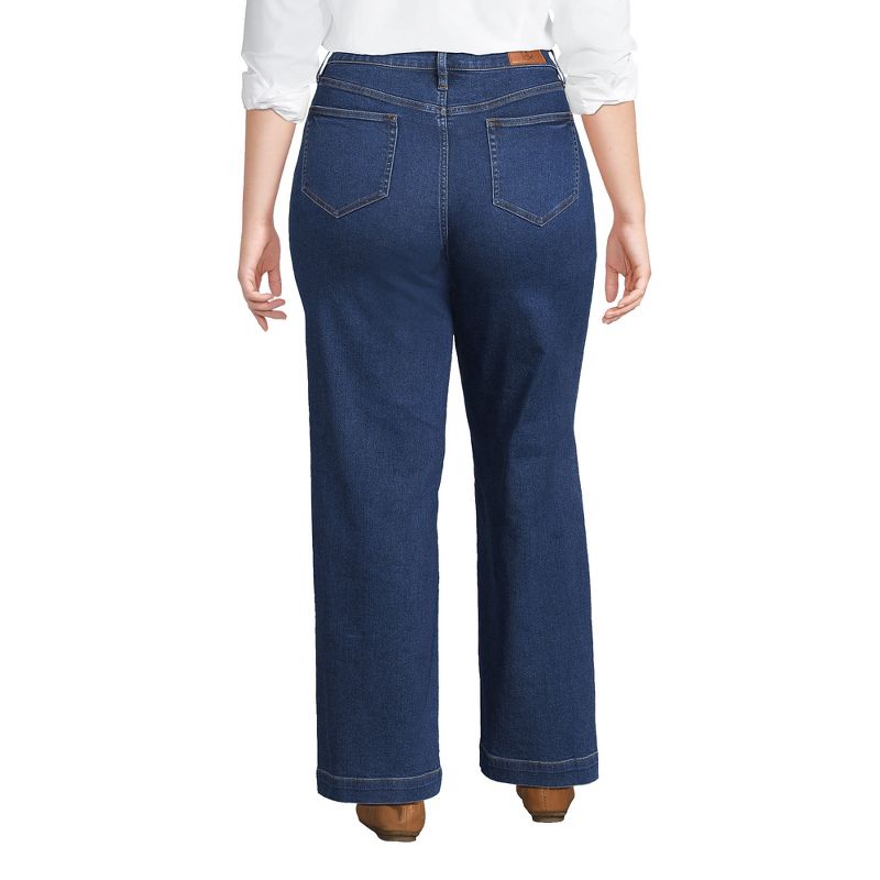 Lands' End Women's Recover High Rise Wide Leg Blue Jeans, 2 of 5