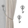 Unique Bargains Curtain Holdbacks Mini Crown Hooks Zinc Alloy 3.74"x2.36" 1Pair - 2 of 4