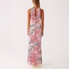 Clotth Women's Floral Off-Shoulder Bodycon Dress - Summer Slim Fit, Long Mesh Layer with Scarf for Weddings and Cocktail Parties - 2 of 4