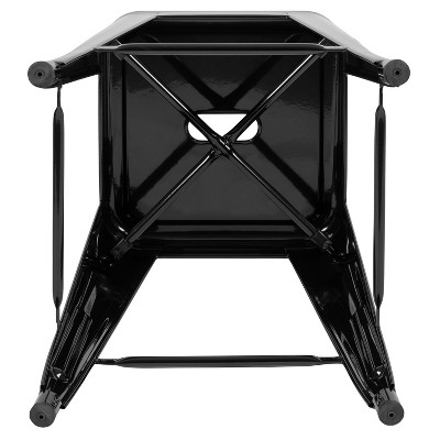 Industrial Chic 41" Black Wood & Metal Stackable Bar Stool, Set of 4
