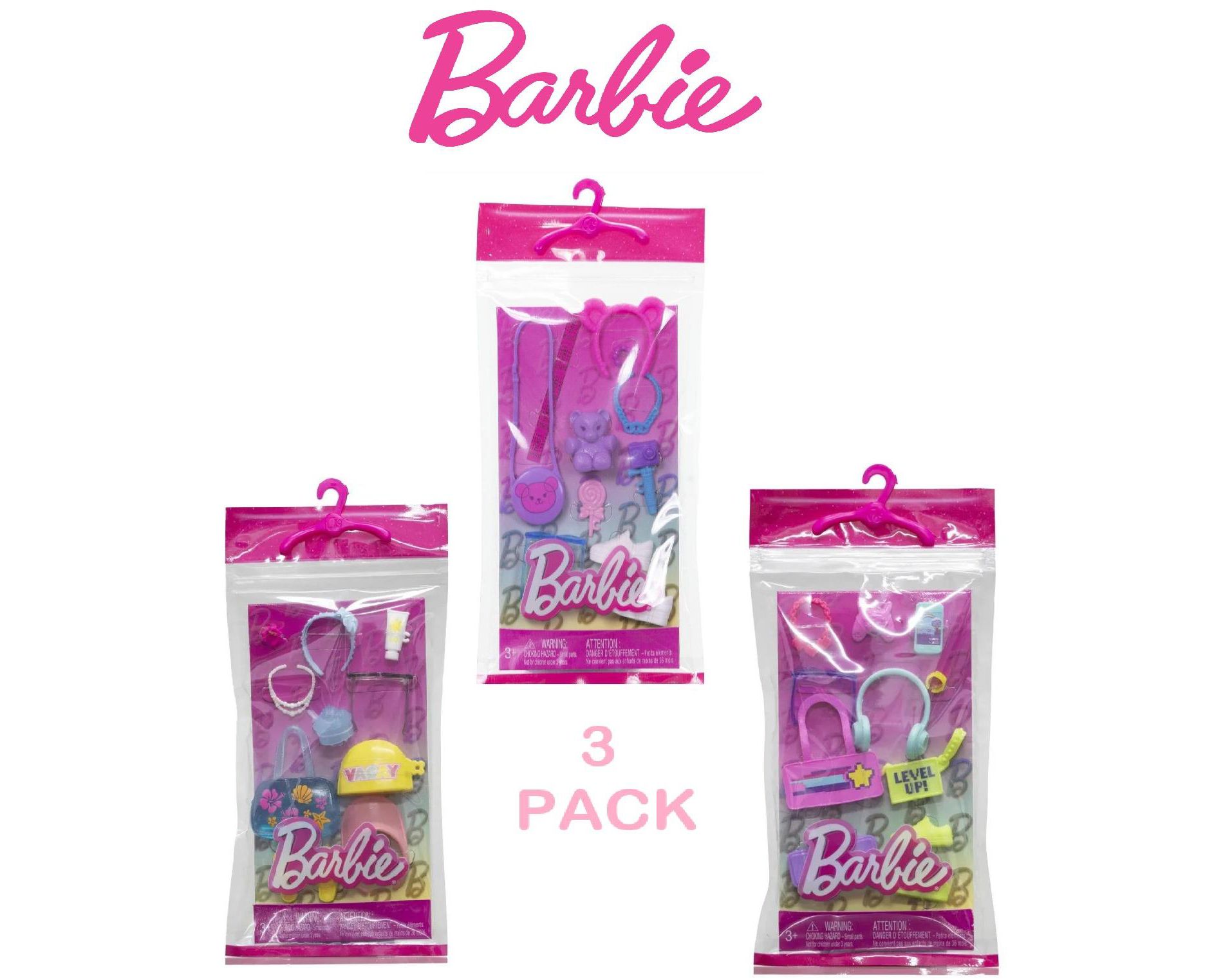 Barbie Accessories Assortment – 30+ Themed Pieces Including Bags, Shoes, Jewelry & Mini Accessories (Styles May Vary)