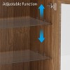 36"x62"x16" Wood Accent Cabinet, Storage Organizer with Adjustable Shelves and Glass Doors for Kitchen Bedroom Entryway Living/Dinning Room - 4 of 4