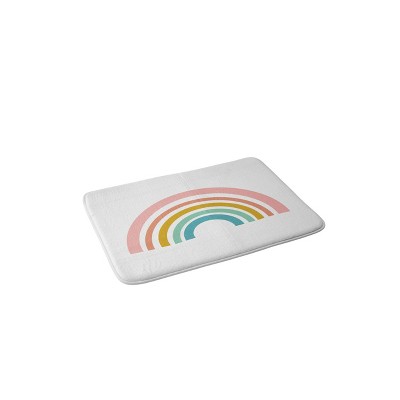 June Journal Minimalist Geometric Rainbow Memory Foam Bath Mat - Deny Designs