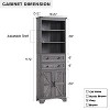 SinCiDo 72" Tall Farmhouse Bathroom Storage Cabinet, Adjustable Shelves & Barn Door & 2 Drawers for Bathroom, Living Room, Kitchen - 2 of 4