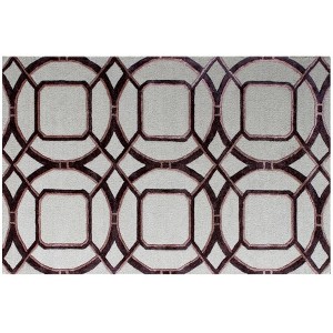 HomeRoots 5' X 8' Silver Abstract Geometric Hand Tufted Non Skid Area Rug - 1 of 4