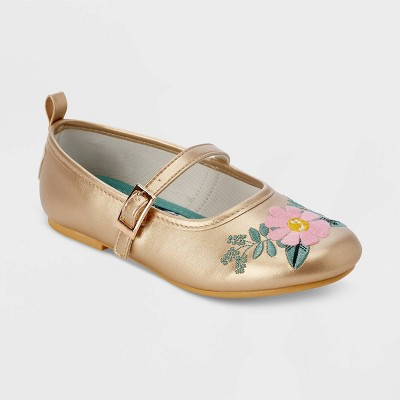 gold ballet flats