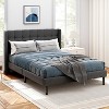 Dexmalle Modern Upholstered Platform Bed Frame with Button Tufted Wingback Headboard - 3 of 4