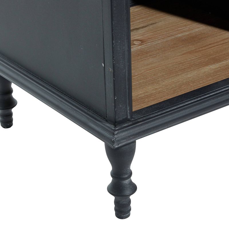 Farmhouse Wood and Metal Cabinet Black - Olivia &#38; May, 5 of 20