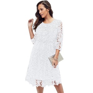 Jessica London Women's Plus Size Lace Fit & Flare Dress - 1 of 4