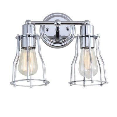 12.5" Metal Evelyn Vanity Wall Light Chrome - JONATHAN Y