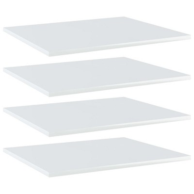vidaXL Bookshelf Boards 4 pcs High Gloss White 23.6 in.x19.7 in.x0.6 in. Engineered Wood
