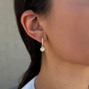 Adornia 14k Gold Plated CZ Halo Drop Huggie Hoop Earrings - 2 of 4