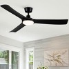 YUHAO 56 in. Matte Black Drownrod Standard Outdoor Ceiling Fan with Light,Remote Control included - 3 of 4