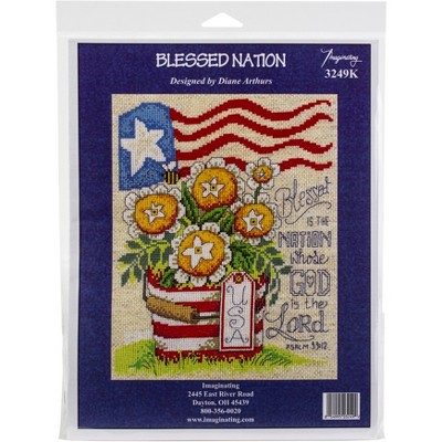 Imaginating Counted Cross Stitch Kit 7.6"X9.6"-Blessed Nation (14 Count)