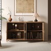 Spassway Storage Cabinet with 4 Doors Modern Pantry Cabinet with Elegant Floral Pattern Console Table for Living Room Entryway Kitchen - 4 of 4