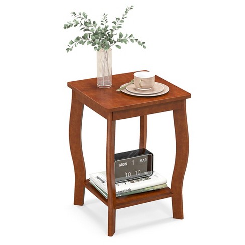 Tangkula Wooden End Table Nightstand W/storage Shelf And Drawer For Livng  Room Rustic Brown : Target