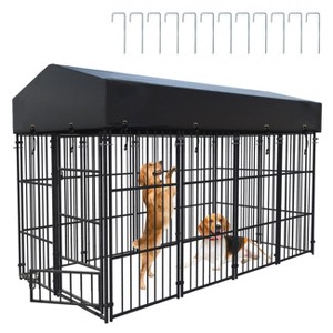 Extra Large Welded Wire Dog Kennel Anti-rust Metal Pet Playpen Outdoor Anti-UV Heavy Duty Dog Crate House Waterproof - 1 of 4
