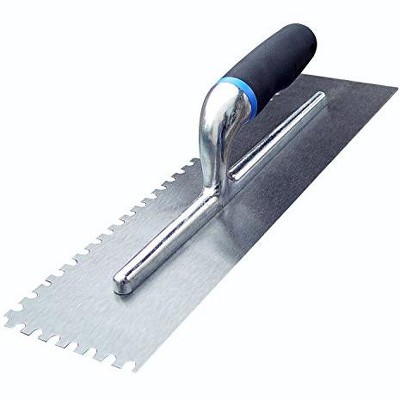 Bon Tool 13-140 Notch Trowel 16-inch X 4-inch U Comfort Grip 1/16-inch X 1/32-inch X 1/12-inch