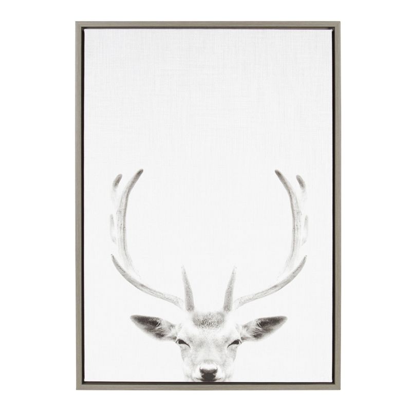 23&#34; x 33&#34; Sylvie Deer Portrait Framed Canvas by Simon Te Tai Gray - Kate and Laurel, 1 of 8