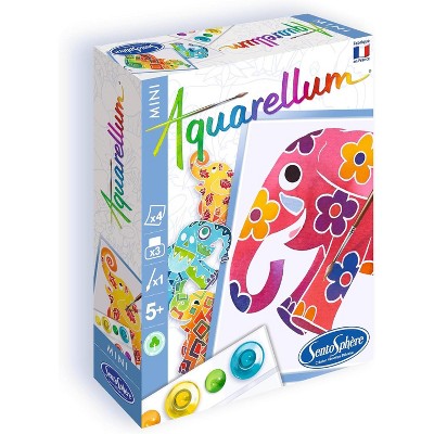 SentoSphere Aquarellum Mini - Elephants, Includes 4 Masked Canvases, Ages 5 and Up