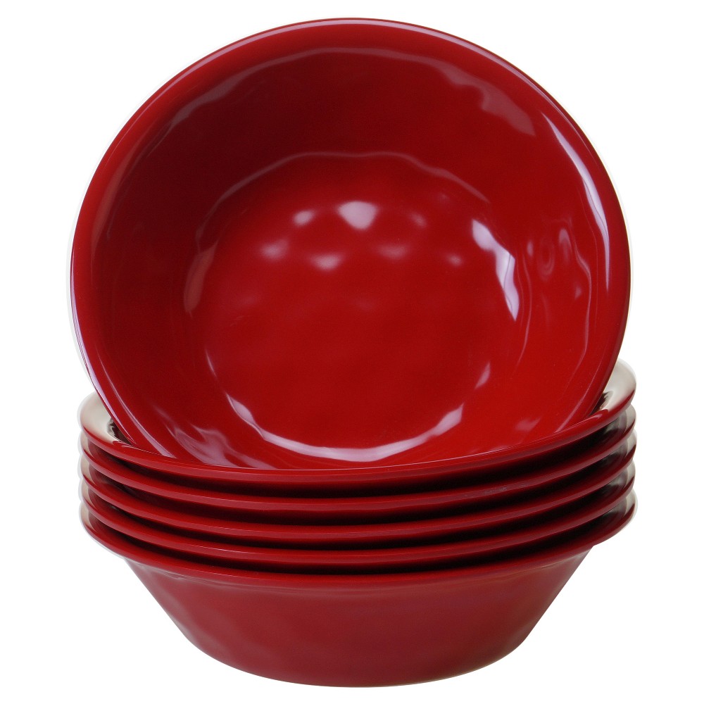 Photos - Other kitchen utensils Certified International Solid Color Melamine Bowls 22oz Red - Set of 6 
