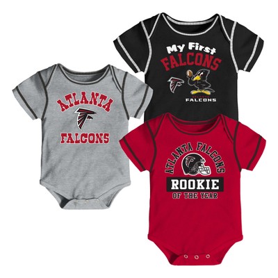 NFL Atlanta Falcons Boys' Newest Fan 3pk Bodysuit Set 12 M